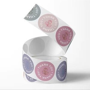 500pcs/Roll Rose Thank You Stickers -‎ Perfect for Gift Packaging!